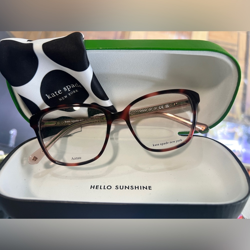 Kate Spade Brown Glasses with Black and White Case